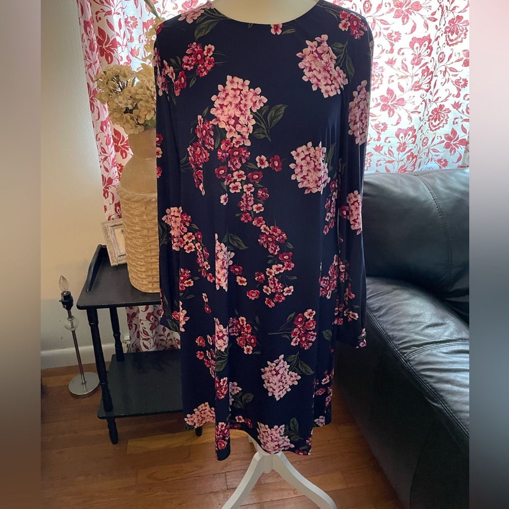 CHAPS long sleeve dress.  Half zipper in back.